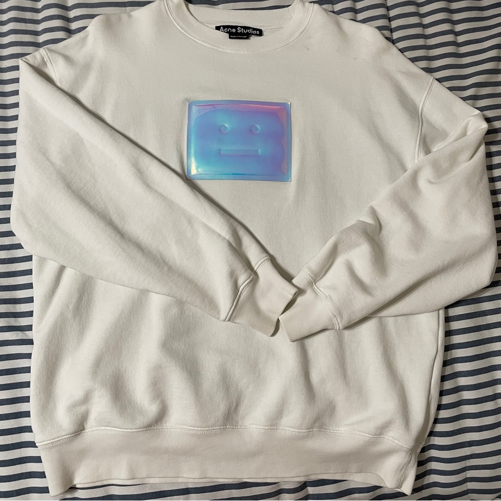 acne studios big face logo sweatshirt size xs